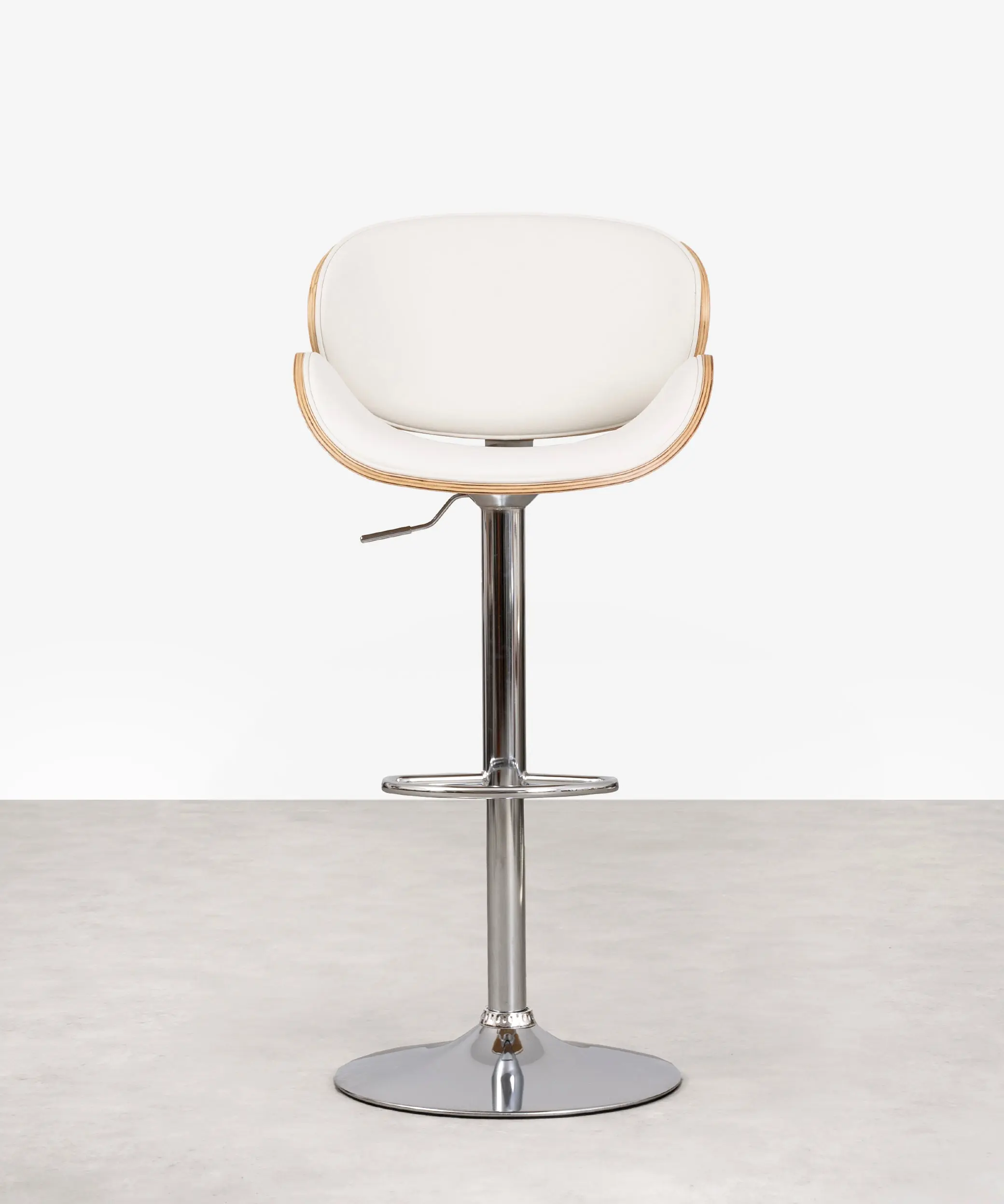 Taburete de Madera y Polipiel Regulable Shelley