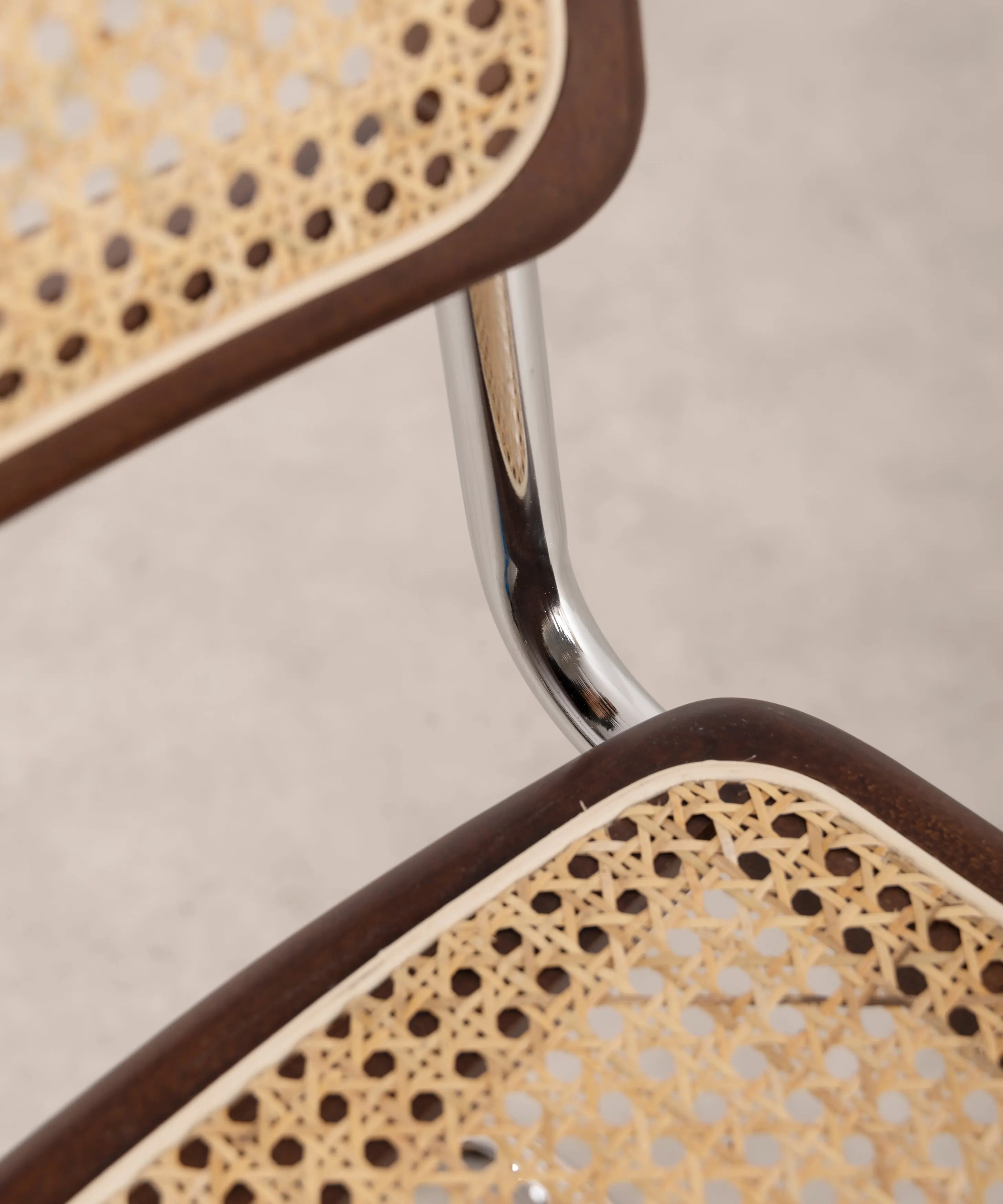 Silla de Comedor de Madera, Ratán y Metal Candy