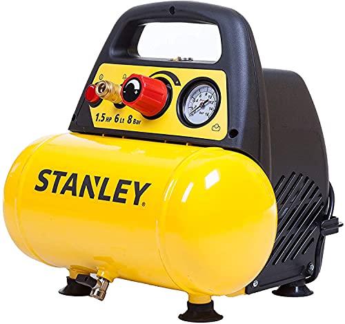 Stanley D 200 Compressore 6 Lt 1,5Hp, Pressione Max 8 Bar/116 Ps, Rumorosità 97 Db, ‎38 x 38 x 35 cm, 9 Kg & Tubo Spiralato 10 Metri Attacco Rapido : Amazon.it: Fai da te