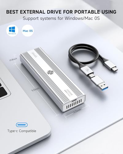 iDiskk Disco rigido esterno a stato solido esterno M.2 NVMe da 40 Gbps, 2 TB, professionale, robusto, in alluminio, fino a 3000 MB/s, Thunderbolt 3 (40 Gbps), USB C (10 Gbps), compatibile con : Informatica
