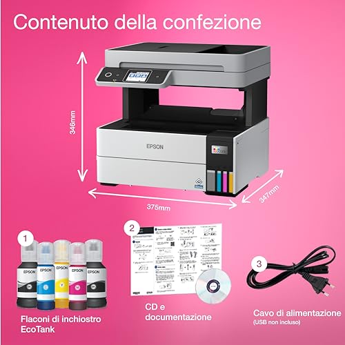 EPSON EcoTank ET 5170 stampante Multifunzione A4 (stampa, copia, scansione, Fax) USB, Wi Fi, Wi Fi Direct, Ethernet, display LCD 6,1 cm, ADF, serbatoi flaconi alta capacità, Smart Panel, fronte/retro : Amazon.it: Informatica