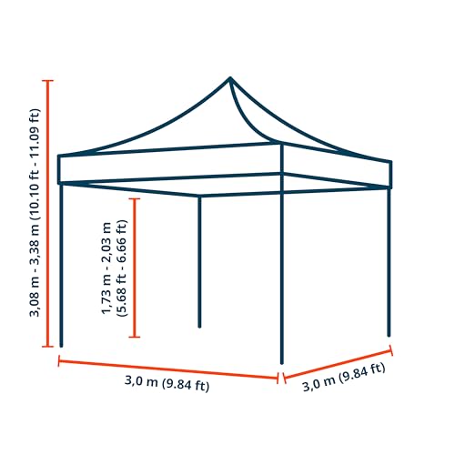 TOOLPORT Gazebo Pieghevole Giardino 3x3m   4 Laterali Alluminio Telo Idrorepellente Padiglione Mercati Sagre Grigio : Amazon.it: Giardino e giardinaggio