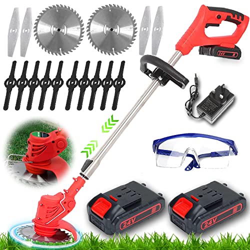 Decespugliatore A Batteria 21V tagliaerba elettrico Senza Filo,650W Multifunzionecon Elettrico Tagliabordi con 90° Testata Regolabile e Maniglia telescopica,per Erba da Taglio da Giardino (Rosso) : Amazon.it: Giardino e giardinaggio