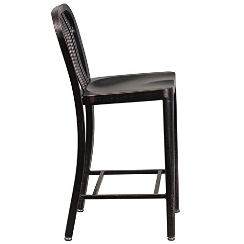 Flash Furniture Sedia da esterno, in acciaio zincato, oro/nero anticato, 48,26 x 40,01 x 92,08 cm : Amazon.it: Giardino e giardinaggio