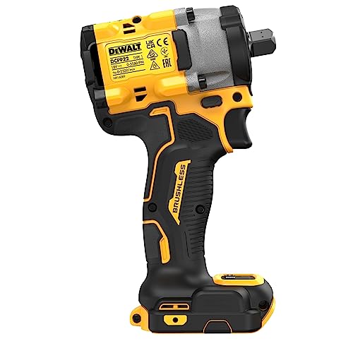 DeWalt DCF922N XJ Avvitatore ad Impulsi a Batteria, 18 V, Presa Quadrata Esterna con Bloccaggio a Sfera, Coppia di Serraggio di 406 Nm, Coppia di Rilascio di 610 Nm, Include Gancio per Cintura : Fai da te