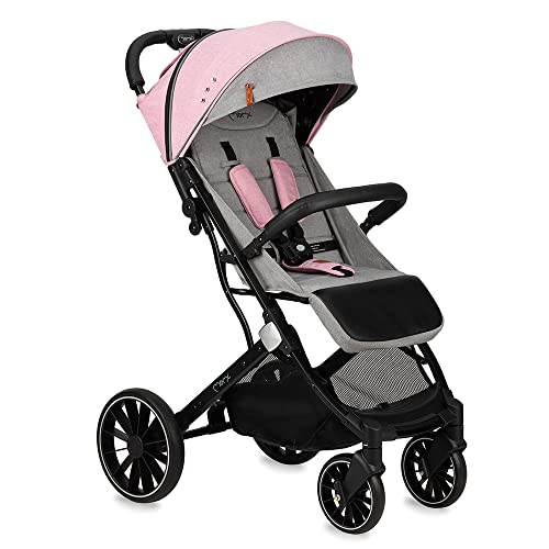 Passeggino MoMi ESTELLE DAKAR a partire da 6 mesi (fino a 22 kg), pieghevole con cintura di sicurezza a 5 punti, cestino porta spesa e funzione di apertura, manico telescopico per il traino : MoMi: Prima infanzia