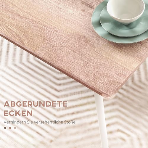 HOMCOM Set da pranzo, tavolo da pranzo con 4 sedie da cucina, salva spazio, set da pranzo, set da pranzo per cucina, in acciaio, marrone : Casa e cucina