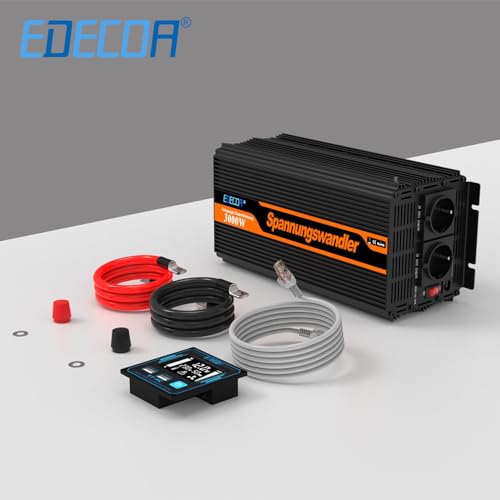 EDECOA Inverter 12v 220v 3000w convertitore onda modificata telecomando 2x usb transformatore per camper auto barca isolamento galvanico (2a generazione) : Amazon.it: Auto e Moto