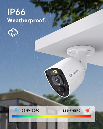 Swann   Sistema di telecamere di sicurezza DVR per la casa con disco rigido da 1 TB, fotocamera a 8 canali, video 1080p, CCTV di sorveglianza con cavo per interni o esterni, visione notturna : Elettronica
