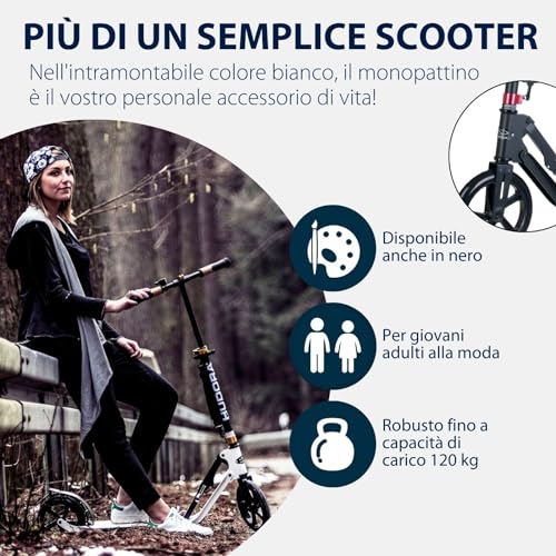 HUDORA Monopattino BigWheel Style 230   Monopattino in alluminio resistente con pedana grande   Monopattino pieghevole regolabile in altezza per carico fino a 120kg   Per ragazzi e adulti : Amazon.it: Sport e tempo libero