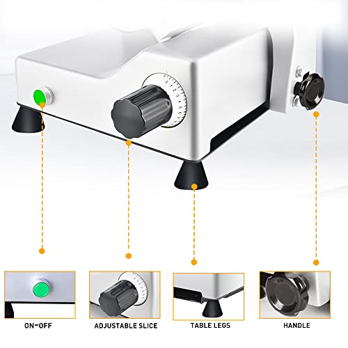 LELOCLE Affettatrice per carne, commerciale, 340 W, affettatrice elettrica per alimenti da 25,4 cm, facile da pulire, a basso rumore, per uso domestico e commerciale per la casa : Amazon.it: Casa e cucina