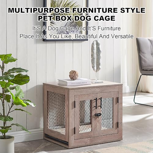 Gabbia per cane in Metallo Legno Mobile Kennel per Cani da Interno Kennel cane Medio Piccolo con Maniglia e Chiavistello Cuccia Moderna da Interno per Cani fino a 60 kg. (Size : 94x60x67cm) : Amazon.it: Prodotti per animali domestici