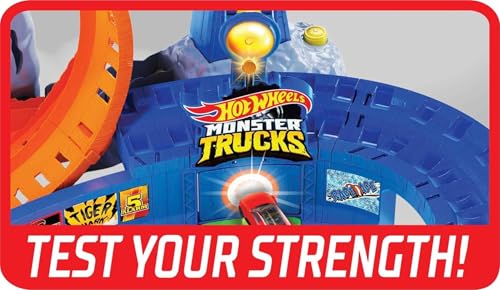 Hot Wheels   Playset Monster Trucks Arena Vulcano con Luci, Suoni e 2 Veicoli e 2 Lanciatori, Giocattolo per Bambini 4 Anni, GYL14 : Giochi e giocattoli