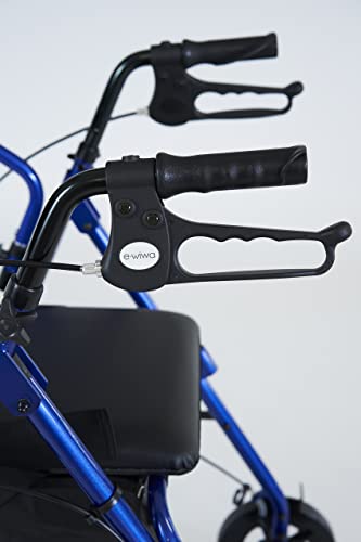 e wiwa Rollator in alluminio trasformabile in carrozzina, con pedane indipendenti, impugnature anatomiche regolabili in altezza, sedile, poggiaschiena, cestino : Amazon.it: Salute e cura della persona