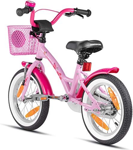 PROMETHEUS BICYCLES bicicletta bambina 4 anni bici per bambini bici bambina 14 pollici bimba con rotelle e freno contropedale Rosa : Sport e tempo libero
