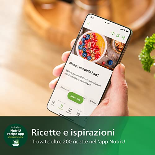 Philips Domestic Appliances 7000 Series Frullatore, 1500 watt, 2 litri, Tecnologia PowerBlend Ultra, Funzione di Pulitura Rapida, Ricette con HomeID App (HR3760/10) : Amazon.it: Casa e cucina