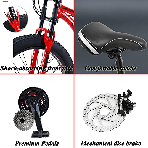 YSACJFD Mountainbikes Dual Suspension Fahrrad Kohlenstoffstahl Geschwindigkeit