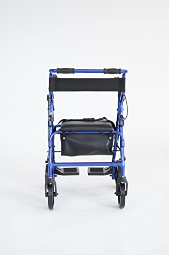 e wiwa Rollator in alluminio trasformabile in carrozzina, con pedane indipendenti, impugnature anatomiche regolabili in altezza, sedile, poggiaschiena, cestino : Amazon.it: Salute e cura della persona