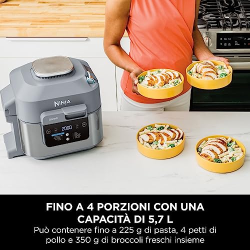 Ninja Speedi Pentola Elettrica Rapida 10 in 1, Friggitrice ad Aria, 5,7 l, Pasti per 4 in 15 Minuti, Frittura ad Aria e Cottura al Vapore, Idea Regalo Natale, Grigio, ON400EU : Amazon.it: Casa e cucina