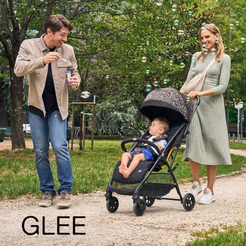 Chicco, Glee, Passeggino 0  Mesi 22 Kg, con Chiusura Automatica e Compatta, Capotte Estensibile con Trattamenti UV50  Antipioggia, Schienale Reclinabile e Regolabile, Poggiagambe : Prima infanzia