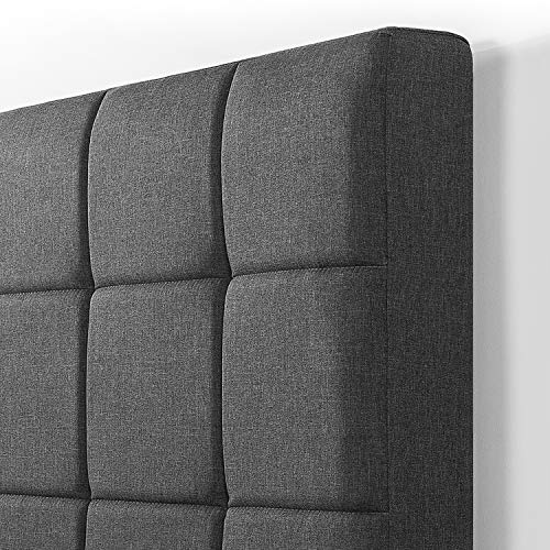 Zinus Lottie Letto 80x190 cm   Struttura letto 35 cm di altezza   Struttura letto imbottita con supporto a doghe in legno   Grigio : Casa e cucina