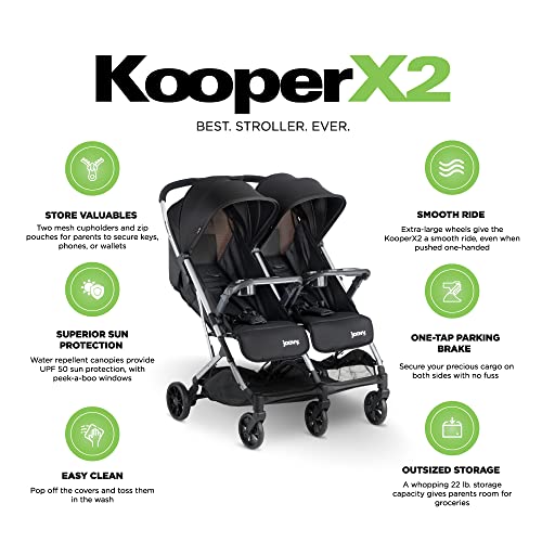 Joovy Kooper X2 Doppio Passeggino, Passeggino Leggero, Pieghevole Compatto con Vassoio, Nero : Amazon.it: Prima infanzia