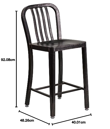 Flash Furniture Sedia da esterno, in acciaio zincato, oro/nero anticato, 48,26 x 40,01 x 92,08 cm : Amazon.it: Giardino e giardinaggio