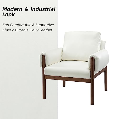 HULALA HOME Sedia da Lettura Sedia Laterale Moderna Rimovibile Cuscini per Schienale e Braccioli Imbottiti Extra Spessi Divani Sedie Gambe in Legno Massello per Soggiorno Camera da Letto Bianco : Amazon.it: Casa e cucina