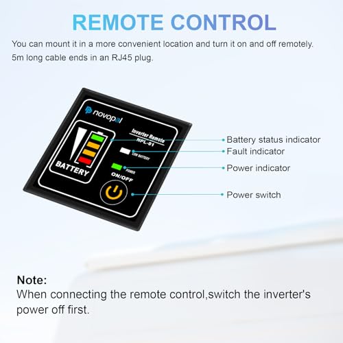 NOVOPAL Onda Sinusoidale Pura Power Inverter 3000W DC 24v in AC 220v  2 EU Presa con Uscita USB, telecomando da 5 metri e due ventole di raffreddament : Amazon.it: Auto e Moto