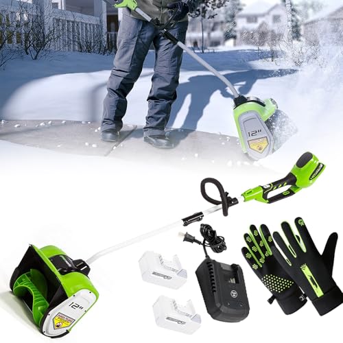 Spazzaneve Elettrico da 1200 W, Pala da Neve Senza Fili Portatile da 1800 Giri/min con 2 batterie, manufatto per sgombero Neve da 8 m, direzione Regolabile, Piccolo spazzaneve Ricaricabile per Strade : Amazon.it: Giardino e giardinaggio