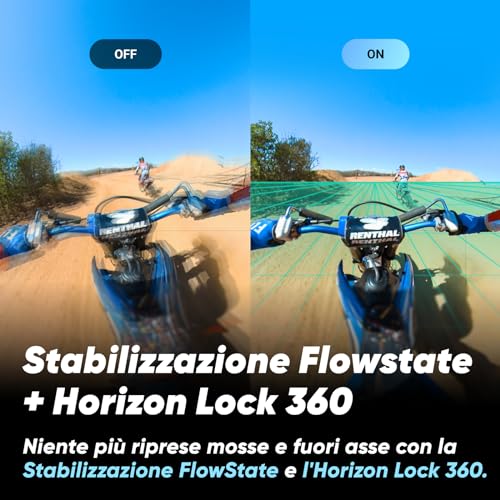 Insta360 X3 con Set di Adesivi Ufficiali   Action cam 360 Impermeabile con sensori 1/2" da 48 MP, video Active HDR 360 da 5.7K, foto 360 da 72 MP, obiettivo singolo 4K, stabilizzazione : Elettronica