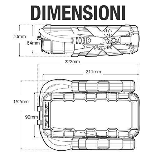 NOCO Boost GB70: Avviatore di Emergenza al Litio UltraSafe da 2000A 12V per Veicoli con Motori a Benzina fino a 8,0 Litri e Diesel fino a 6,0 Litri : Amazon.it: Auto e Moto