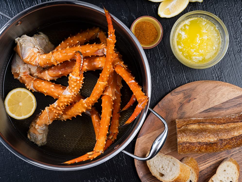 HexClad Pentola ibrida antiaderente da 10 litri con coperchio in vetro temperato, lavabile in lavastoviglie, adatta a induzione, compatibile con tutti i piani cottura : Amazon.it: Casa e cucina