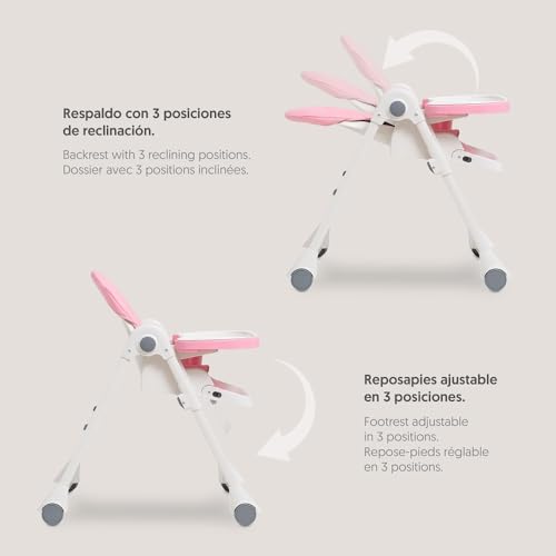 Seggiolone in alluminio per bambini, rosa : Prima infanzia