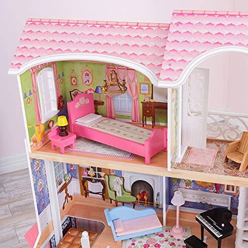 KidKraft Casa delle Bambole in Legno Magnolia Mansion con Accessori e Mobili, Casa a 3 Livelli di Gioco con Ascensore per Bambole di 30 cm, Giocattolo per Bambini 3  Anni, 65907 : Amazon.it: Giochi e giocattoli