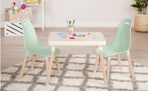 B. Spaces   Set tavolo e sedie per bambini   1 tavolo per l'artigianato e 2 sedie per bambini   Gambe in legno naturale   Mobili per bambini, Menta e Avorio   3 anni  (BX1866C1Z) : Casa e cucina
