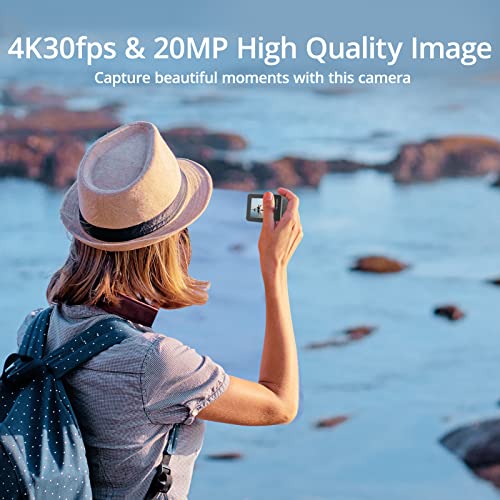 AKASO Brave 7 Action Cam 4K 30FPS 20MP con Scheda di Memoria MicroSDXC U3 da 256GB, IPX8 Fotocamera Subacquea Stabilizzata, Impermeabile Videocamera con Comando Vocale : Elettronica