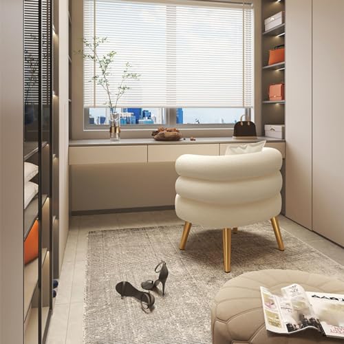 Sedia in Accento Bianca, Sedia a Botte Moderna, Sedia da toeletta con Gamba Nera, Poltrona Accogliente Poltrona pigra Sedia da Lettura per Soggiorno Sala Trucco Camera da Letto Lettura, senz : Amazon.it: Casa e cucina