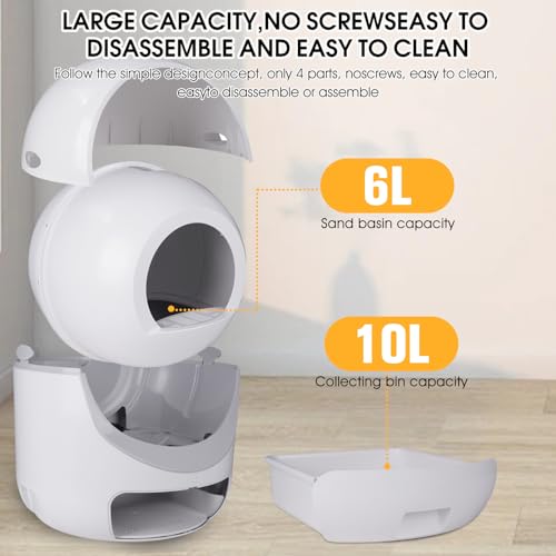 Opetdo Lettiera Gatto Autopulente 70L   10L, Lettiera Automatica per Gatti con Monitoraggio Sanitario APP, Isolamento Odori/Comando APP per Più Gatti : Amazon.it: Prodotti per animali domestici