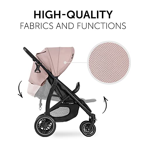 hauck Passeggino Leggero Rapid 4D per Bambini dalla Nascita fino a 22 kg con funzione Reclinabile, Pneumatici in Gomma, Portabicchieri, UPF 50 , Passeggino Compatto, Cestino XL fino a 3 kg   Rosa : Prima infanzia