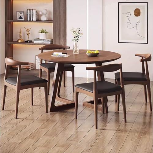 YHKJLYH Set Tavolo e sedie da Bar per la Colazione da Cucina, sedie a Sdraio Moderne con Seduta Imbottita in PU e Tavolo da Cucina da 90 cm, Tavolo da Pranzo e sedie Set da 4, per Sala da Pranzo uff : Casa e cucina