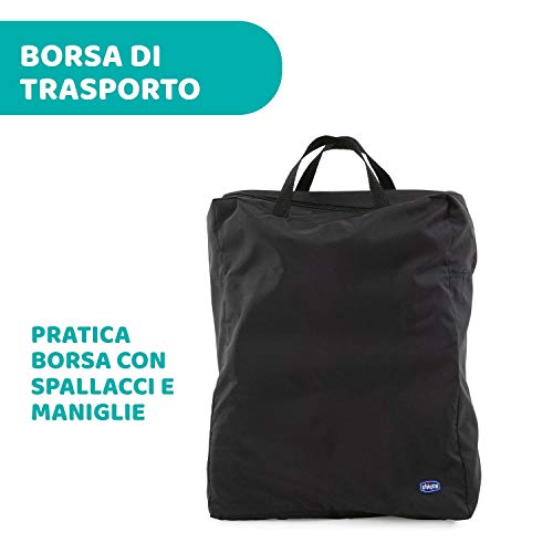Chicco Cheerio Passeggino Leggero e Compatto da 0 mesi a 15kg (portata max 18kg), Passeggino Pieghevole, Posizione Nanna, Chiusura Automatica in 1 Gesto, Capotte Parasole e Parapioggia, Nero : Prima infanzia