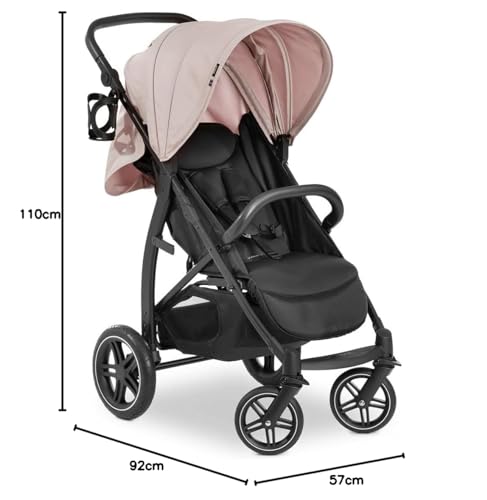 hauck Passeggino Leggero Rapid 4D per Bambini dalla Nascita fino a 22 kg con funzione Reclinabile, Pneumatici in Gomma, Portabicchieri, UPF 50 , Passeggino Compatto, Cestino XL fino a 3 kg   Rosa : Prima infanzia