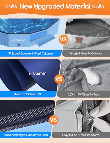 Piscina per Cani,XL:160 * 30cm,Piscina per Bambini Pieghevole PP Piscinetta per Cani Grandi Bagno per Cani Antiscivolo Resistente,Vasca da Bagno per Animali Domestici con 4 Patch di Riparazione : Prodotti per animali domestici