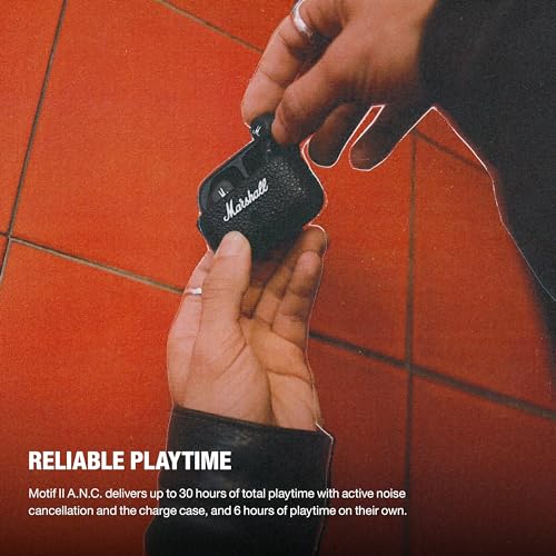 Marshall Motif II ANC, Cuffie Bluetooth con Cancellazione Attiva del Rumore, Auricolari Bluetooth, 30 Ore di Riproduzione, Nero : Elettronica
