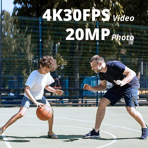 AKASO Brave 4 Pro Action Cam 4K 40M con Scheda di Memoria U3 da 64GB, Videocamera 20MP WiFi 170° Grandangolare Doppio Schermo EIS Stabilizzazione, Touch Screen, 5x Zoom : Elettronica