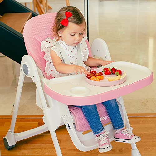 Seggiolone in alluminio per bambini, rosa : Prima infanzia