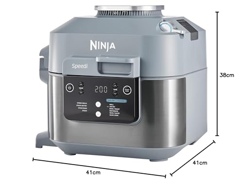 Ninja Speedi Pentola Elettrica Rapida 10 in 1, Friggitrice ad Aria, 5,7 l, Pasti per 4 in 15 Minuti, Frittura ad Aria e Cottura al Vapore, Idea Regalo Natale, Grigio, ON400EU : Amazon.it: Casa e cucina