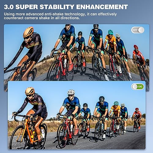 ACProPlus Action Camera 4K, videocamera sportiva WiFi con touch screen, doppio schermo, fotocamera subacquea impermeabile da 131 m, EIS 2.0, grandangolo 170°, zoom, 2 batterie e kit di accessori per : Elettronica