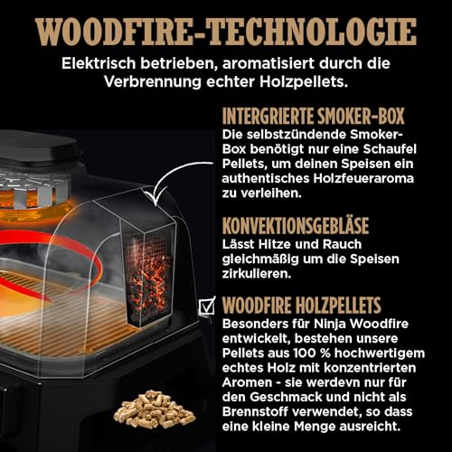 Ninja Woodfire Barbecue Elettrico XL, Griglia Friggitrice ad Aria e Affumicatore 4 in 1 da Esterno, con Termometro a Sonda Digitale, Sistema di Cottura Intelligente Smart Cook, Grigio/Nero, OG850EU : Amazon.it: Giardino e giardinaggio